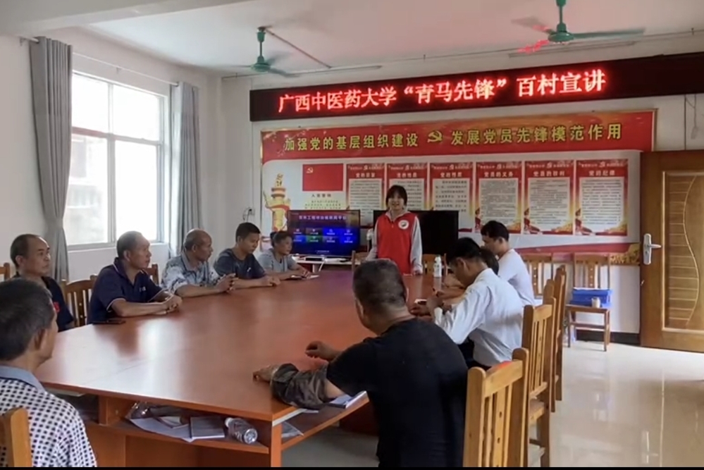 王佳悦同学在德保县荣华乡上河村宣讲 王佳悦同学在德保县荣华乡上河村宣讲