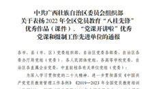 【喜讯】我校选送作品荣登2022 年全区党员教育“八桂先锋”优秀作品（课件）榜单