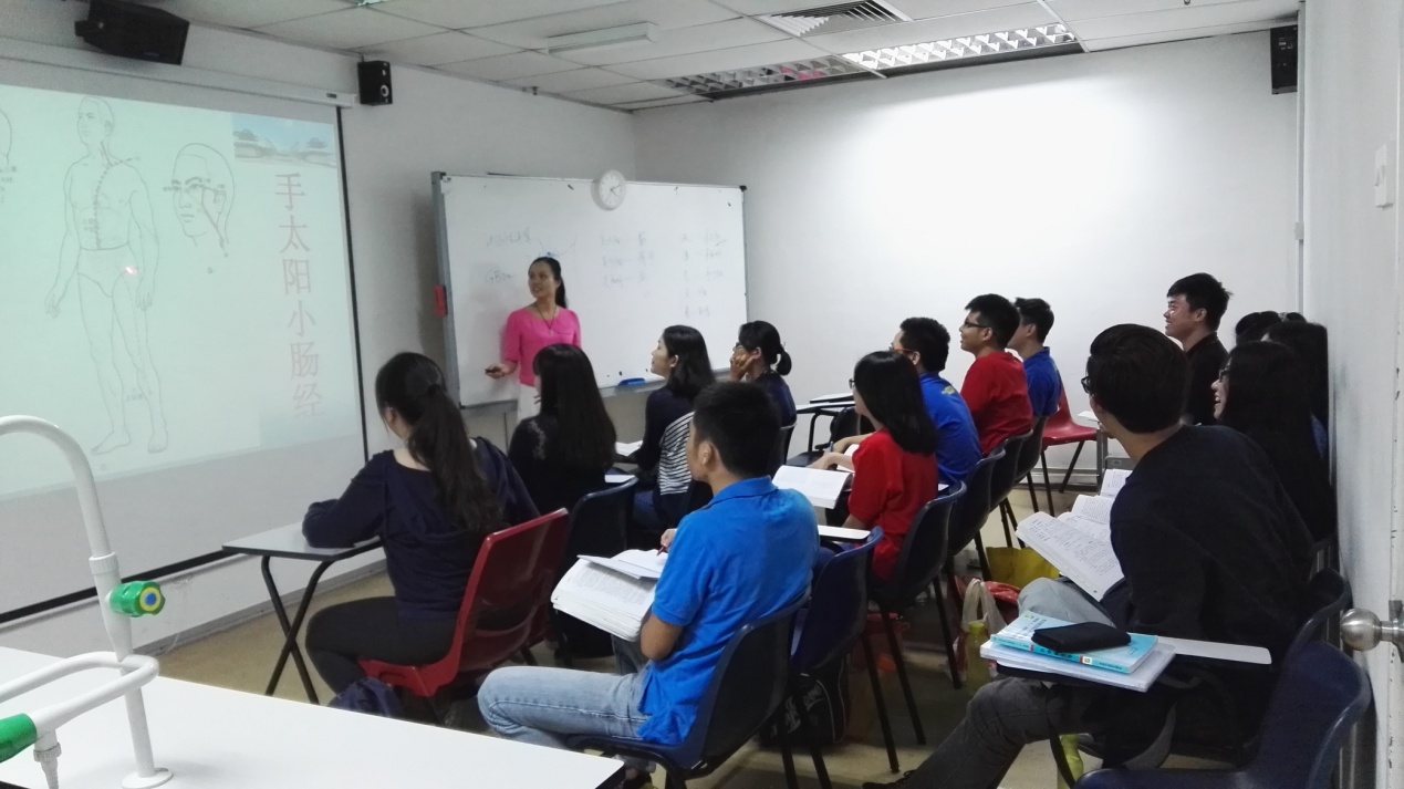广西中医药大学教师到马来西亚拉曼大学“中国—马来西亚中医药中心”为学生授课。广西中医药大学供图