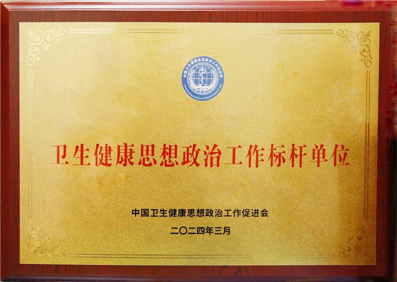 表彰牌匾:全国卫生健康思想政治工作标杆单位