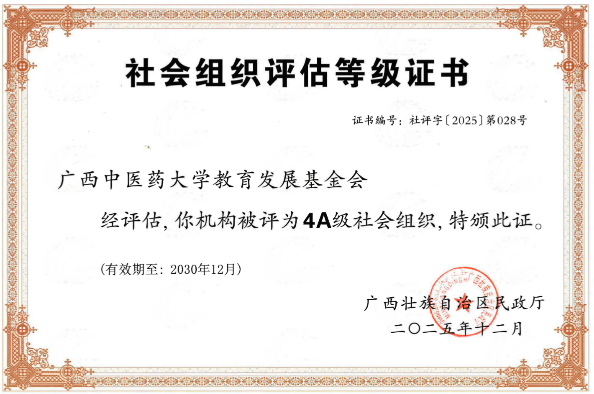 社会组织评估4A级证书