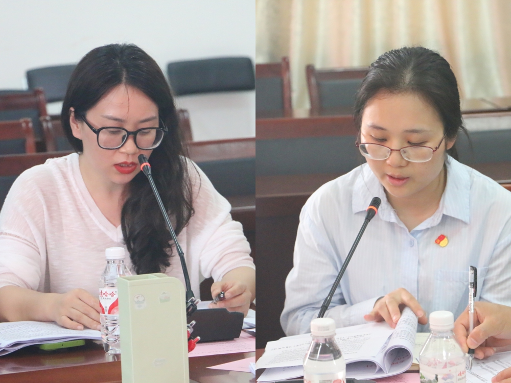 黎芳、刘佳两位教师党员作交流发言 黎芳、刘佳两位教师党员作交流发言