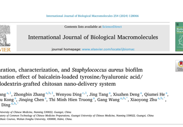 我教研室丁文雅老师在《International Journal of Biological Macromolecules》一区Top期刊发表论文